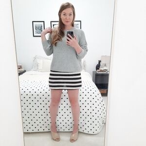 Aerie Gray Chunky Balloon Sleeve Sweater M